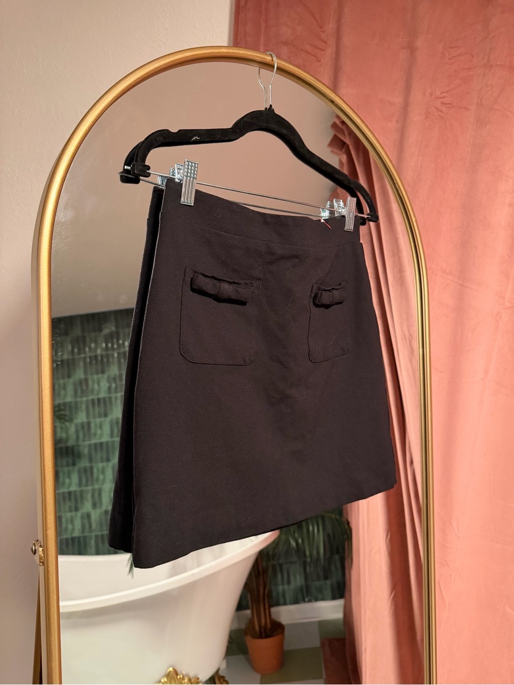 CeCe Black Mini Skirt with Front Pocket Detail